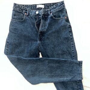 ZARA straight leg navy blue denim jeans